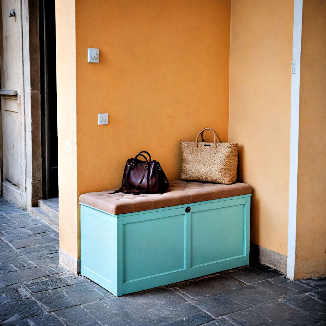 small bench for seating and storage - 40 Small Entryway Ideas