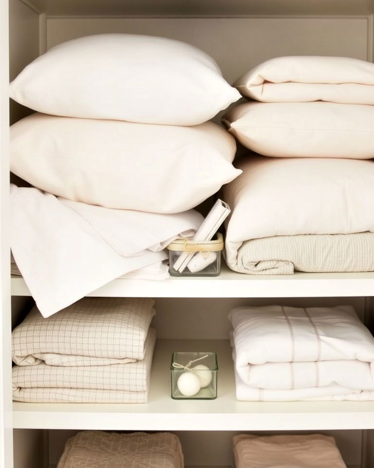 small containers for linen fresheners - 30 Linen Closet Organization Ideas