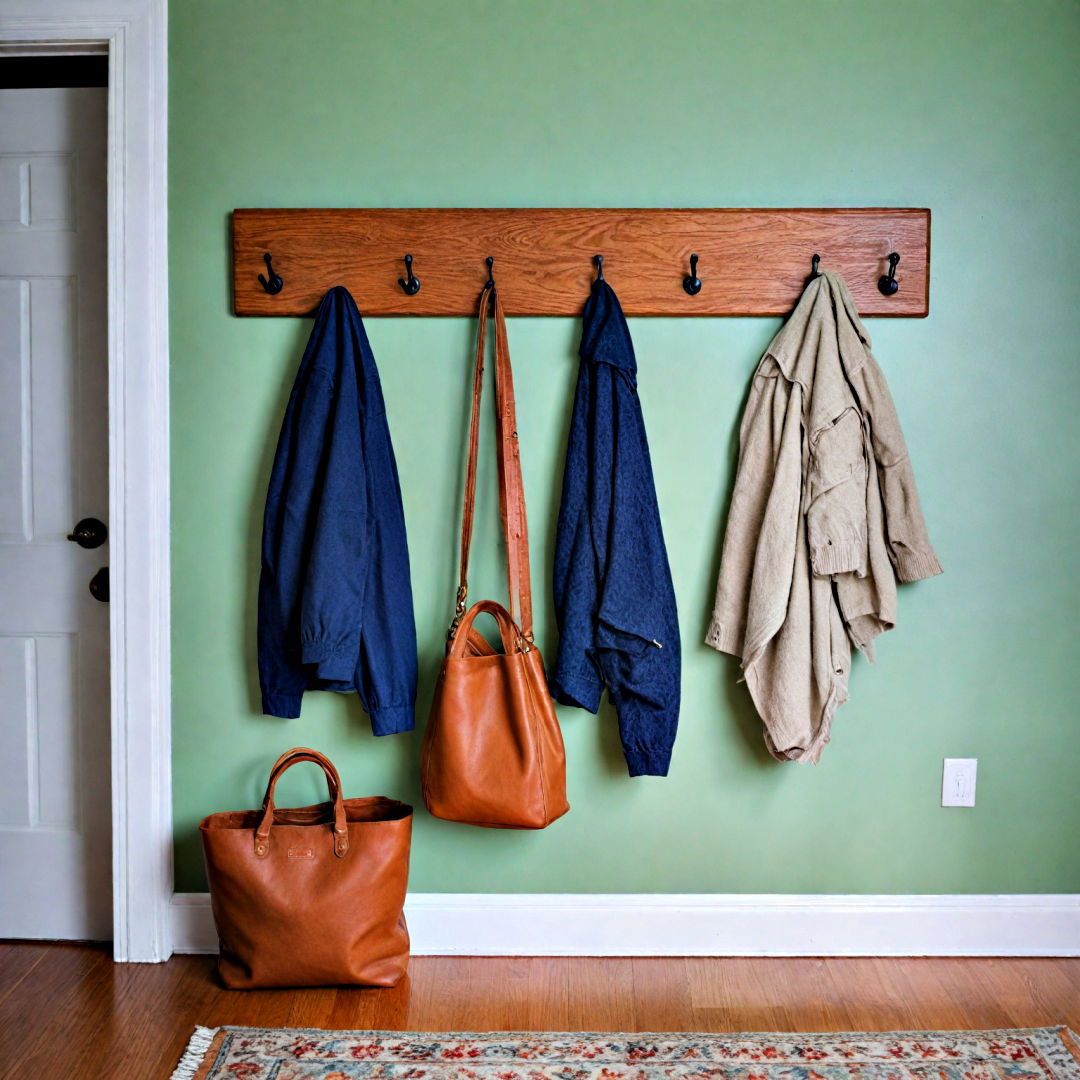 small entryway with wall mounted hooks - 40 Small Entryway Ideas