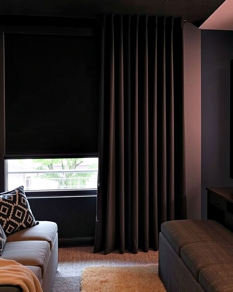 small home theater with blackout curtains - 40 Small Home Theater Ideas