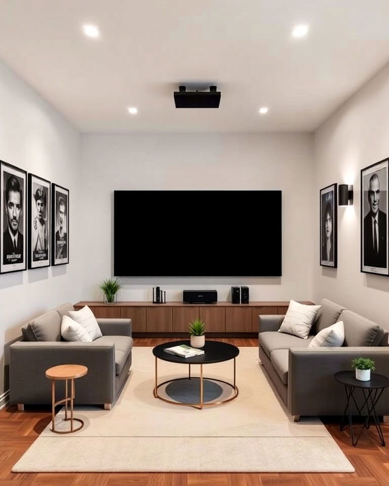 small home theater with minimalist decor - 40 Small Home Theater Ideas