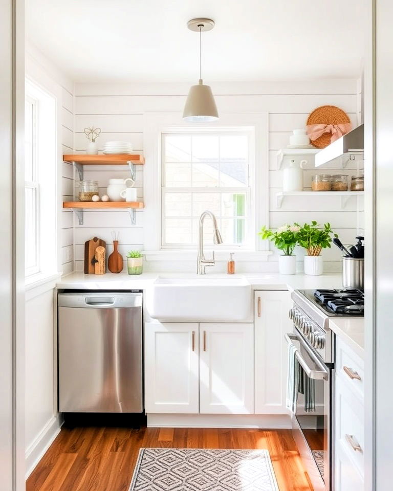 small kitchen with shiplap backsplash - 30 Shiplap Backsplash Ideas for Your Kitchen