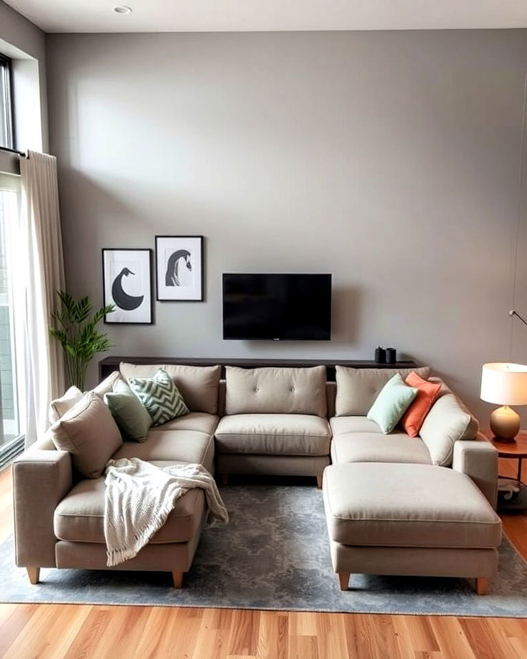 small living room with tuck away sectional - 30 Small Living Room Sectional Layout Ideas