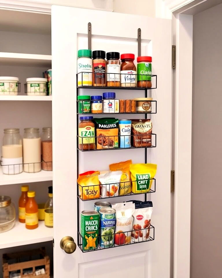 small pantry with door mounted rack - 30 Small Pantry Ideas