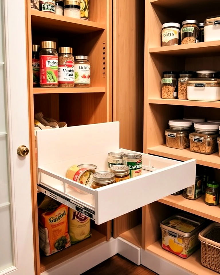 small pantry with pull out shelf - 30 Small Pantry Ideas