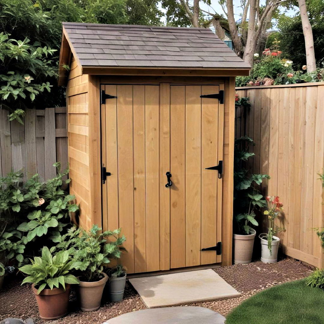 small shed to store garden tools - 40 Small Backyard Landscaping Ideas