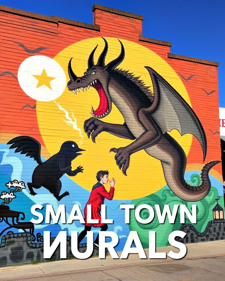 small town with local legends and folklore mural - 20 Small Town Murals