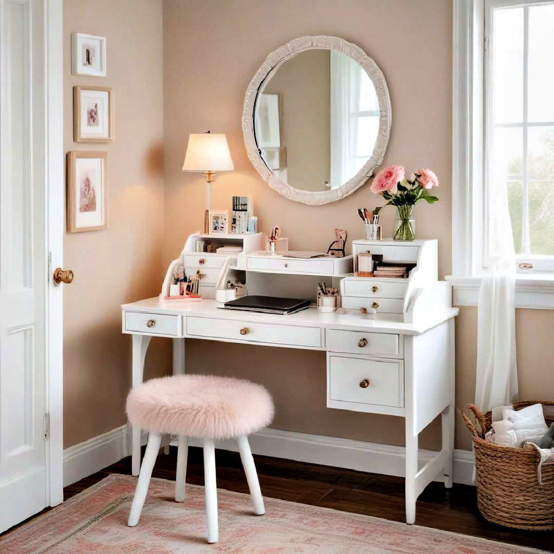 small vanity for makeup - 40 Cozy Bedroom Ideas