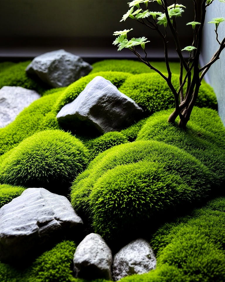 small zen garden with moss as ground cover - 20 Small Zen Garden Ideas