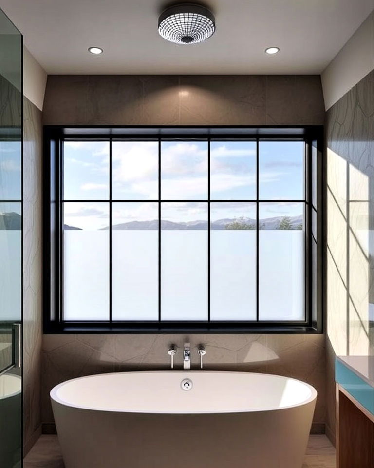 smart glass for picture shower window - 30 Shower Window Ideas