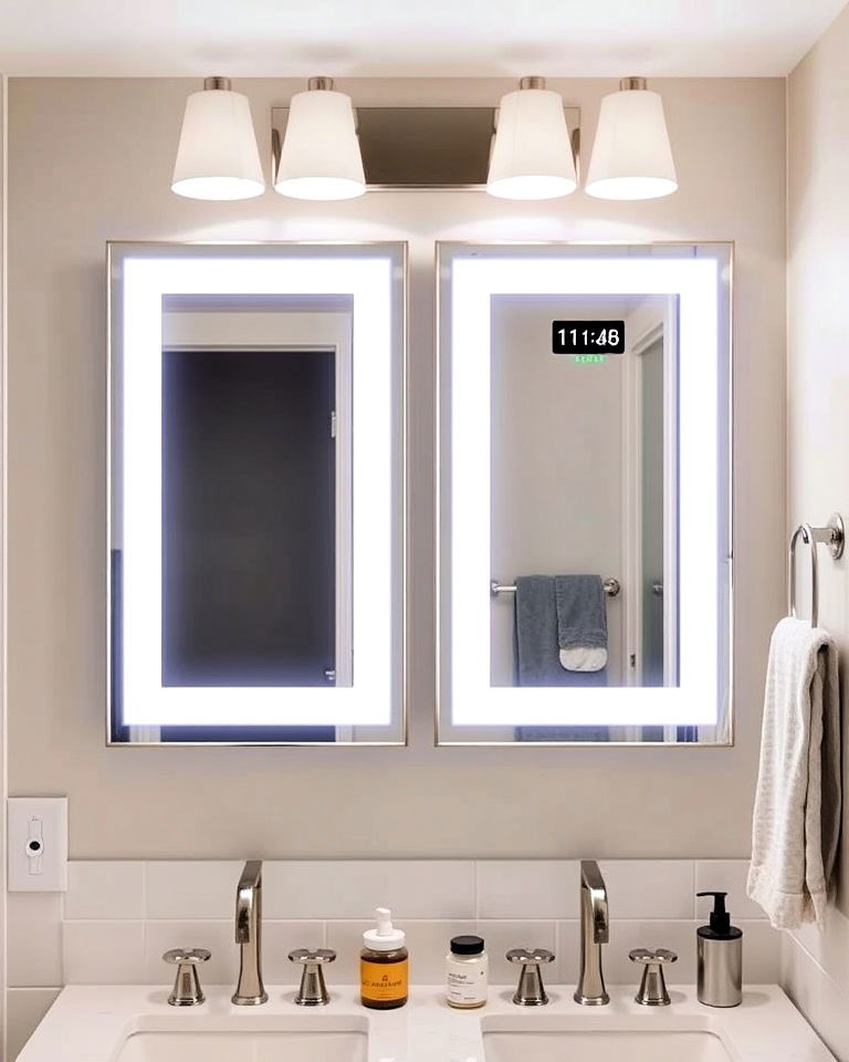 smart mirrors with built in technology design - 40 Primary Bathroom Ideas