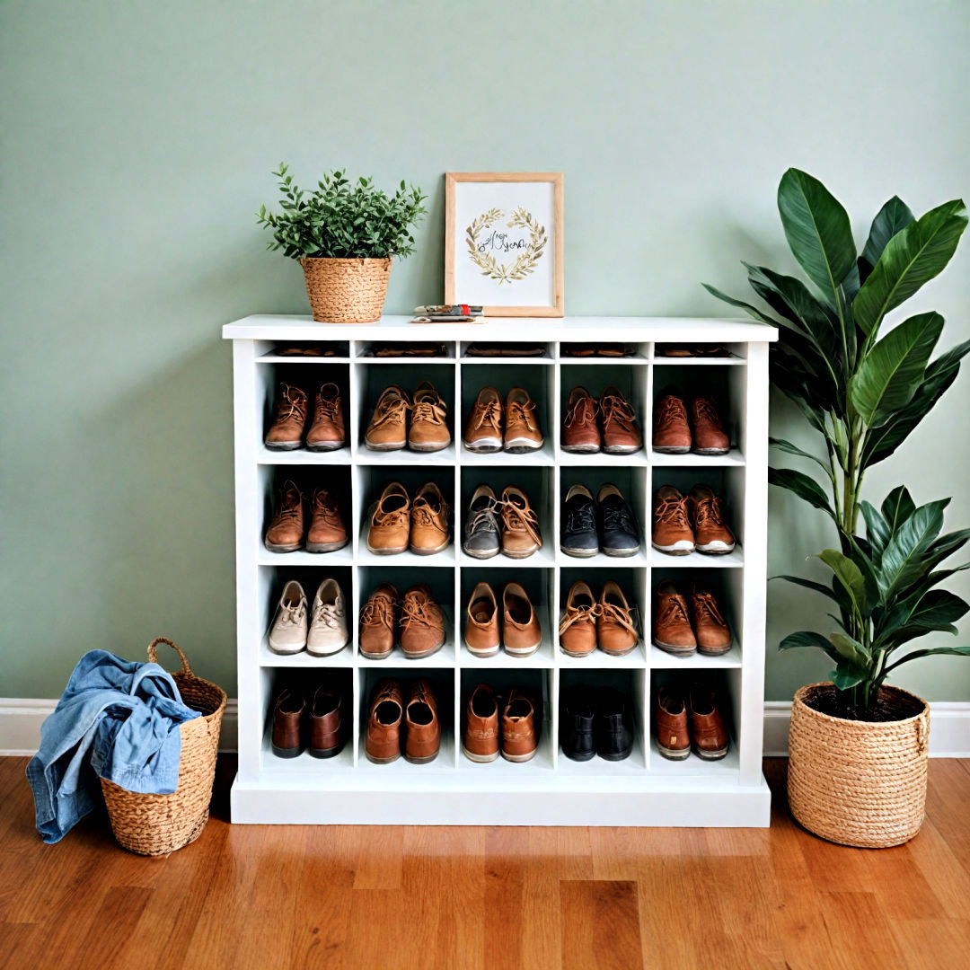 smart shoe cubby for organized mudroom - 40 Mudroom Ideas