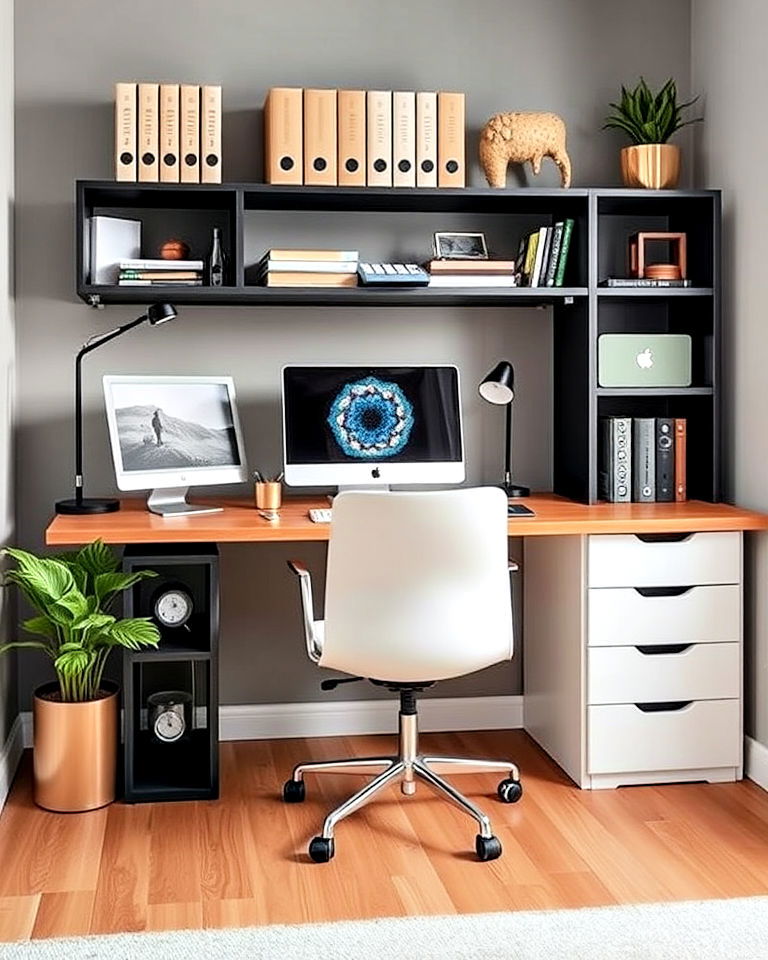 smart storage solution ideas - 40 Modern Home Office Ideas