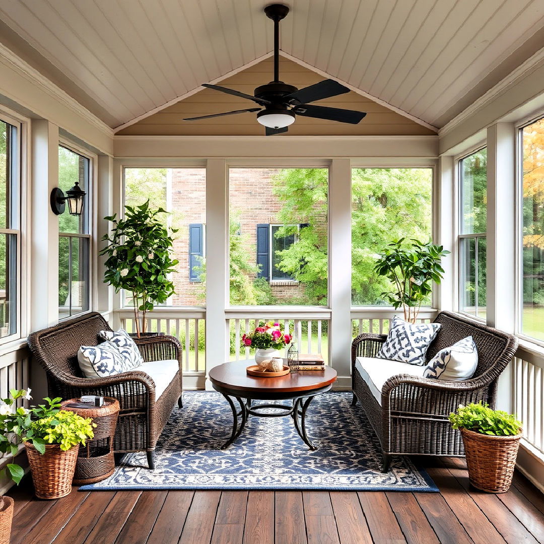 smart thermostat for three season porch - 35 Three Season Porch Ideas