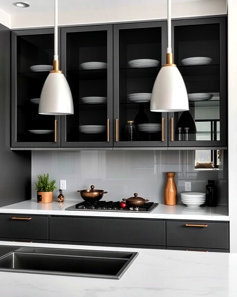 smoked glass cabinets for modern kitchen - 20 Modern Style Glass Kitchen Cabinets
