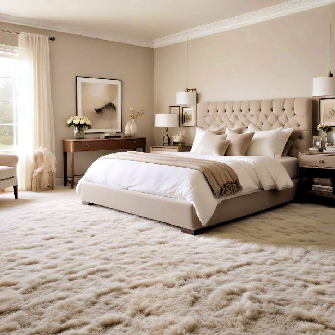 soft carpet for underfoot comfort - 40 Cozy Bedroom Ideas
