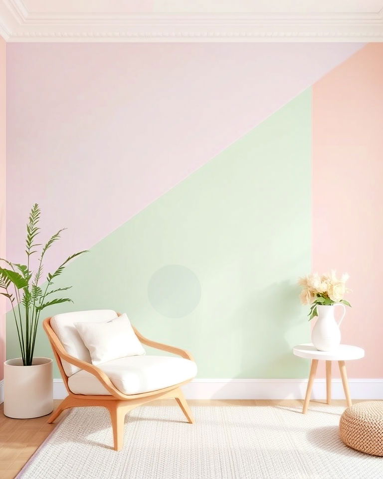 soft color block walls for danish pastel room - 25 Danish Pastel Room Ideas