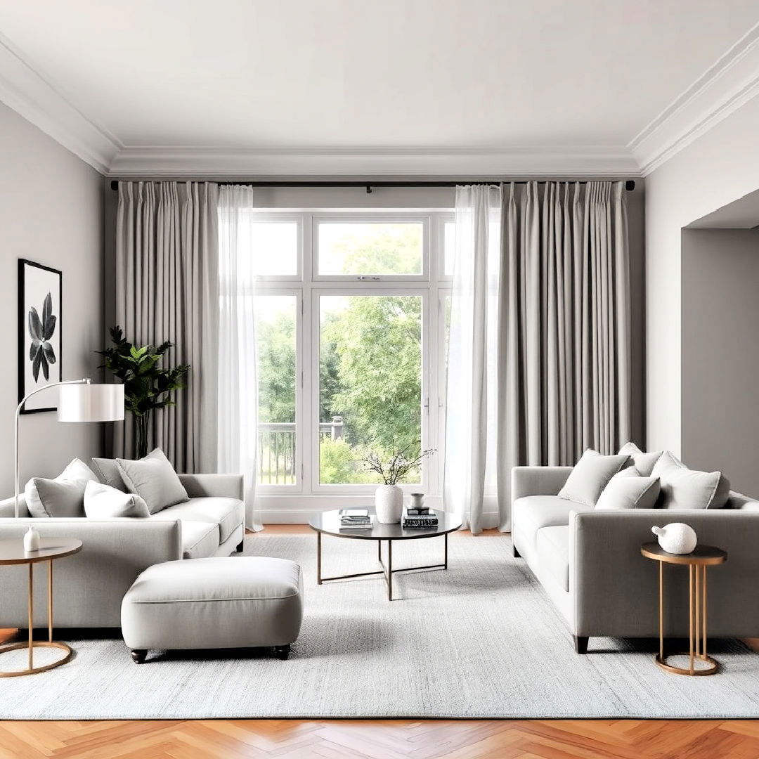 soft gray minimalism for monochromatic living room - 25 Monochromatic Living Room Ideas