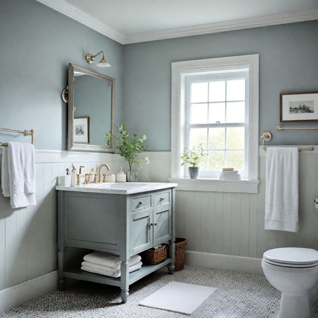 soft gray pairs with white - 40 Bathroom Paint Ideas