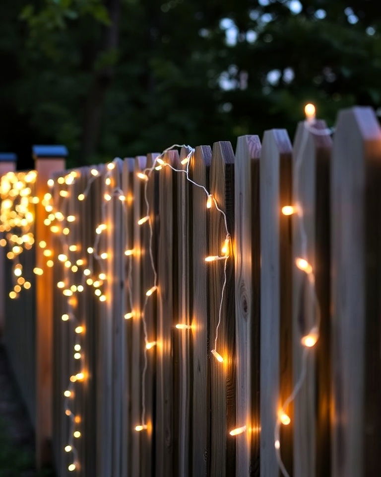 solar powered fairy light fence - 20 Fence Art Ideas
