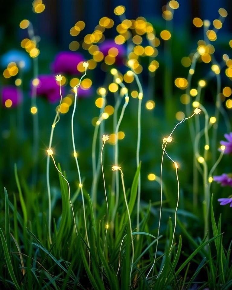solar powered fairy sticks for garden - 40 Garden Lighting Ideas