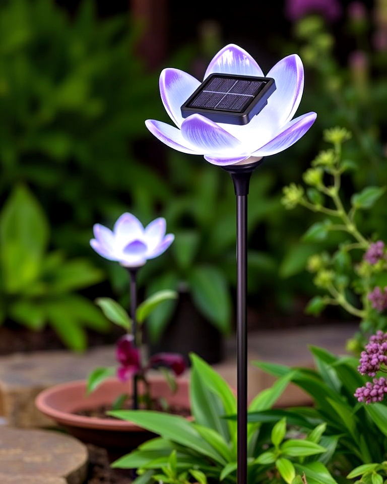 solar powered stake lights design - 40 Garden Lighting Ideas