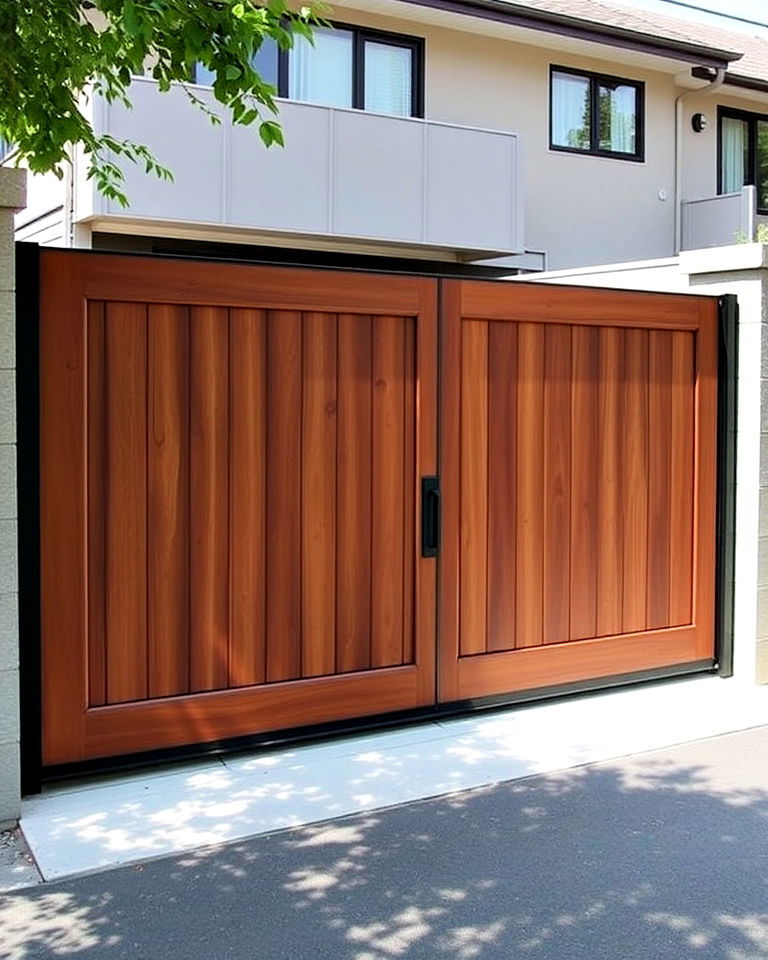 solid panel sliding gate - 30 Sliding Gate Design Ideas