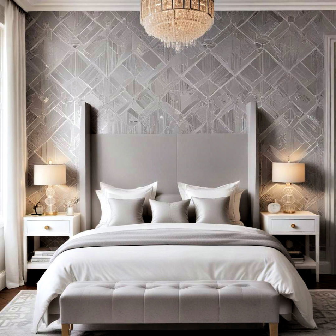 sophisticated art deco delight - 40 Grey and White Bedroom Ideas