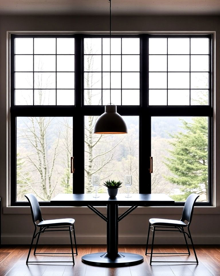 sophisticated bare windows with clean frames - 25 Dining Room Window Ideas