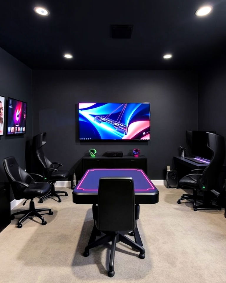 sophisticated charcoal gray game room paint - 20 Game Room Paint Ideas