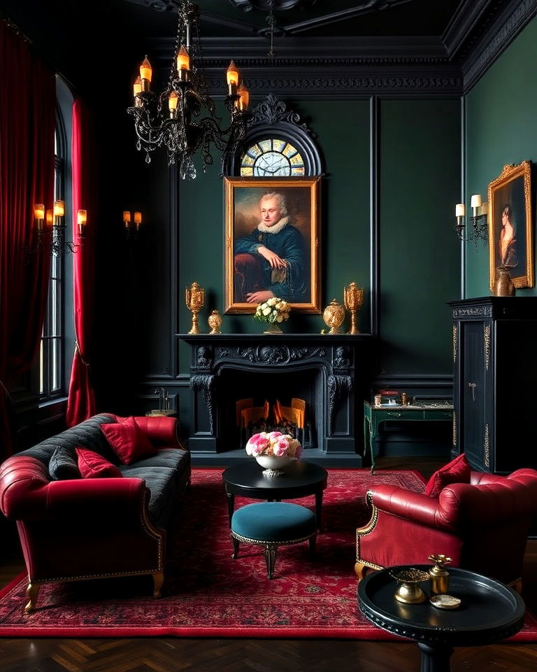 sophisticated dark and rich color palette - 25 Gothic Castle Ideas