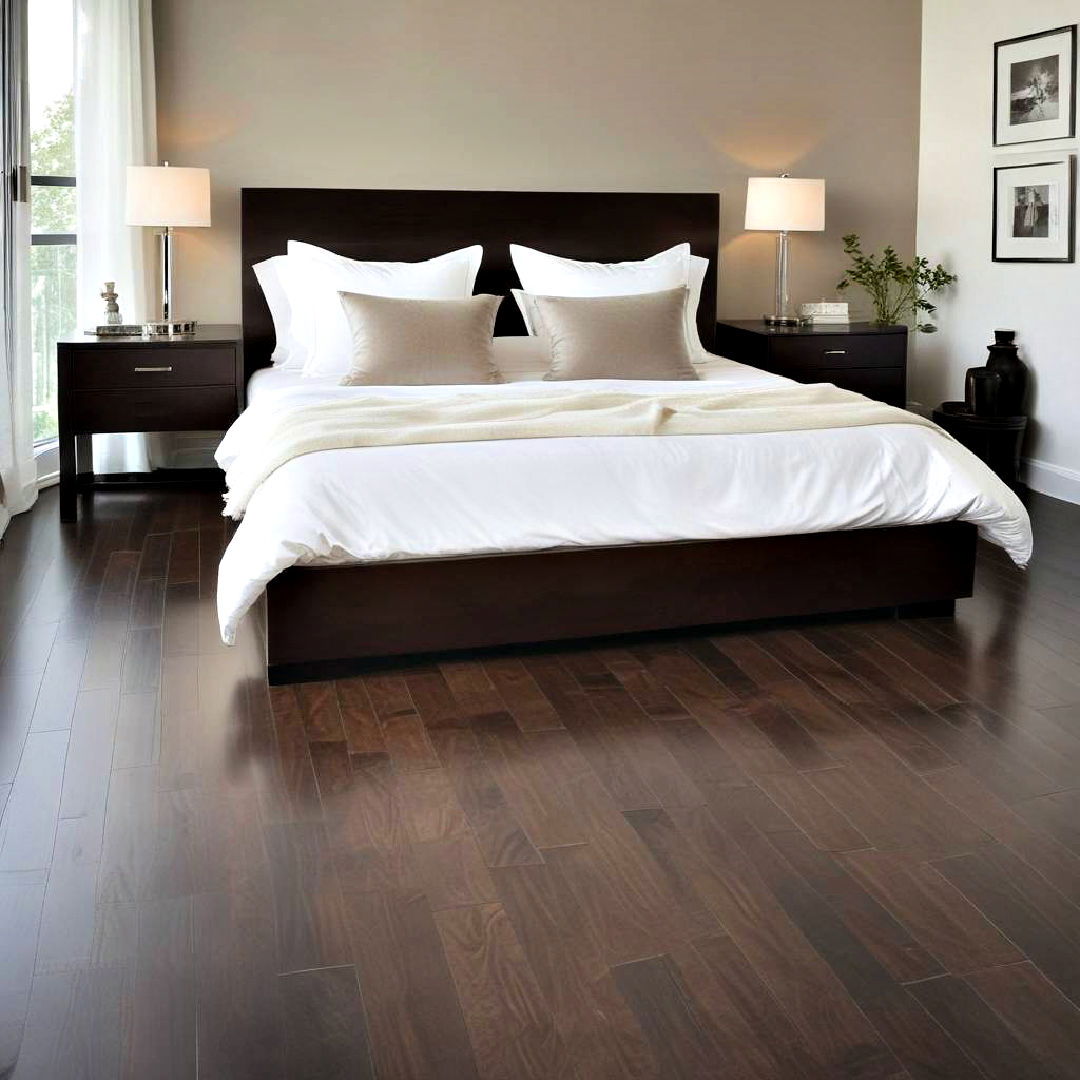 sophisticated dark brown flooring - 25 Brown Bedroom Ideas