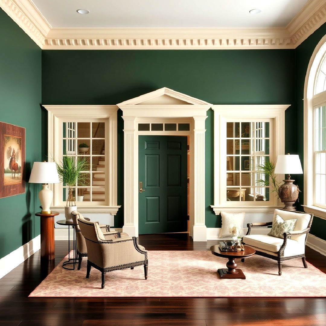 sophisticated dark green and cream color - 40 Dark Green Exterior Paint Color Schemes