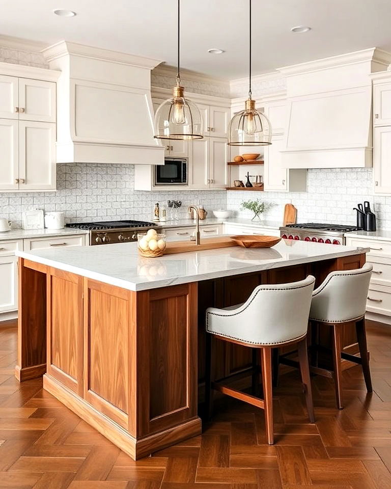 sophisticated dual tier kitchen island - 20 Luxury Kitchen Island Ideas