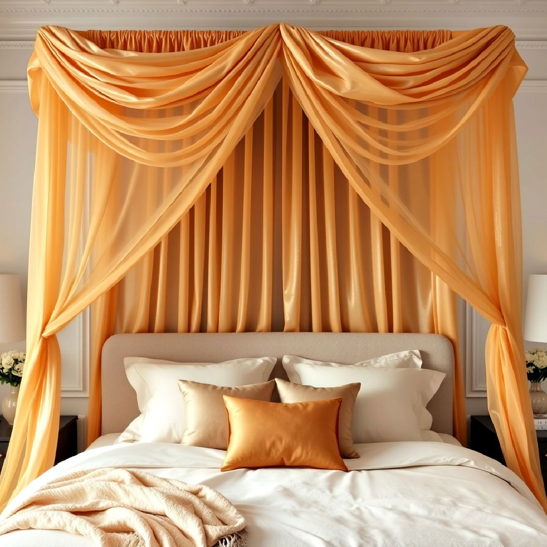 sophisticated gold draped canopy - 25 Gold Bedroom Ideas