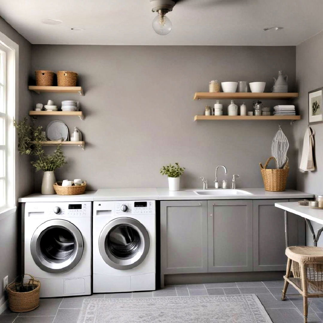 sophisticated gray paint - 25 Laundry Room Paint Ideas