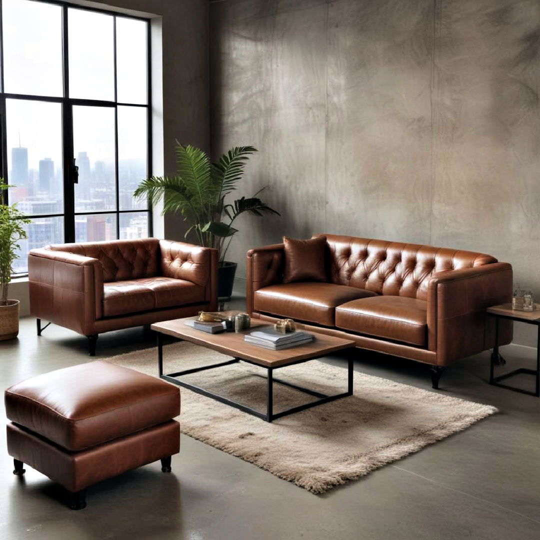 sophisticated leather furniture - 30 Industrial Decor Ideas