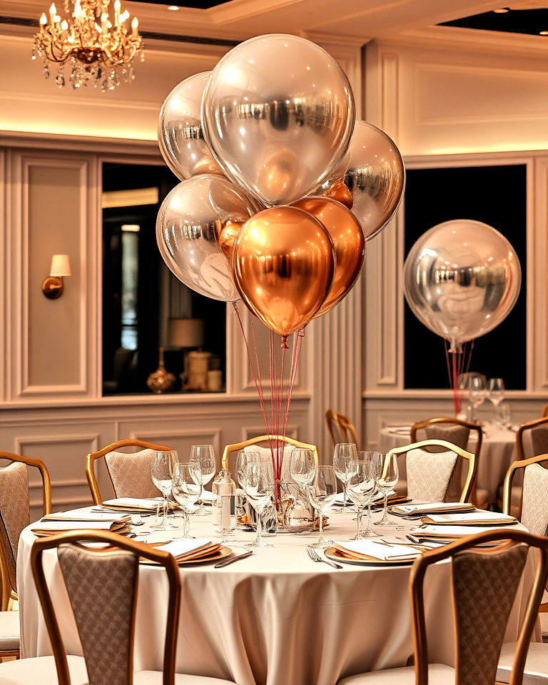 sophisticated metallic balloon centerpieces - 25 Balloon Centerpiece Ideas