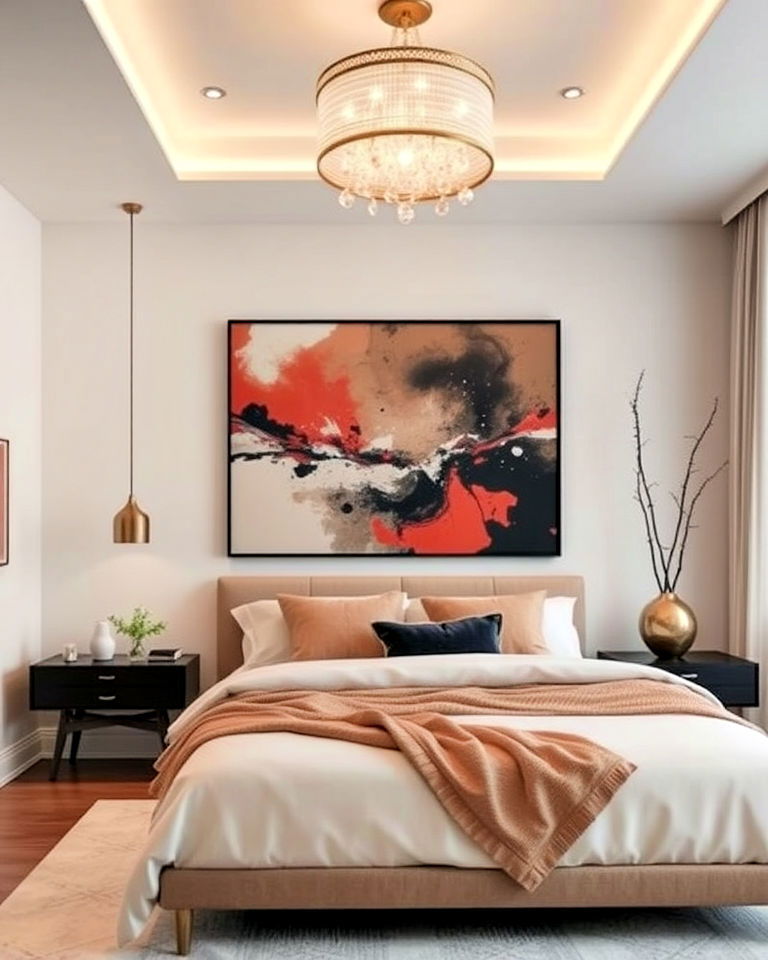 sophisticated modern art pieces - 20 Dreamy Bedroom Design Ideas