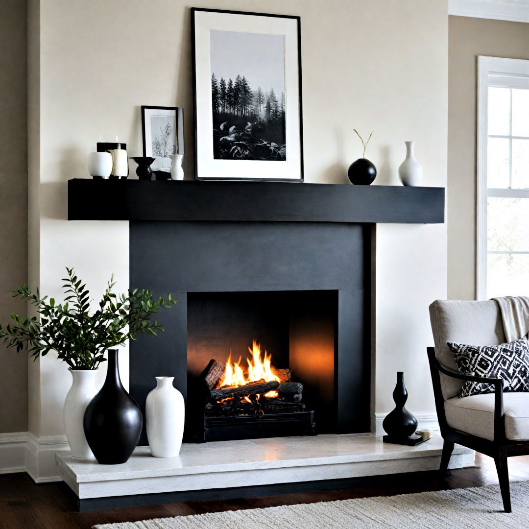 sophisticated monochrome mantel decor - 40 Mantel Decor Ideas
