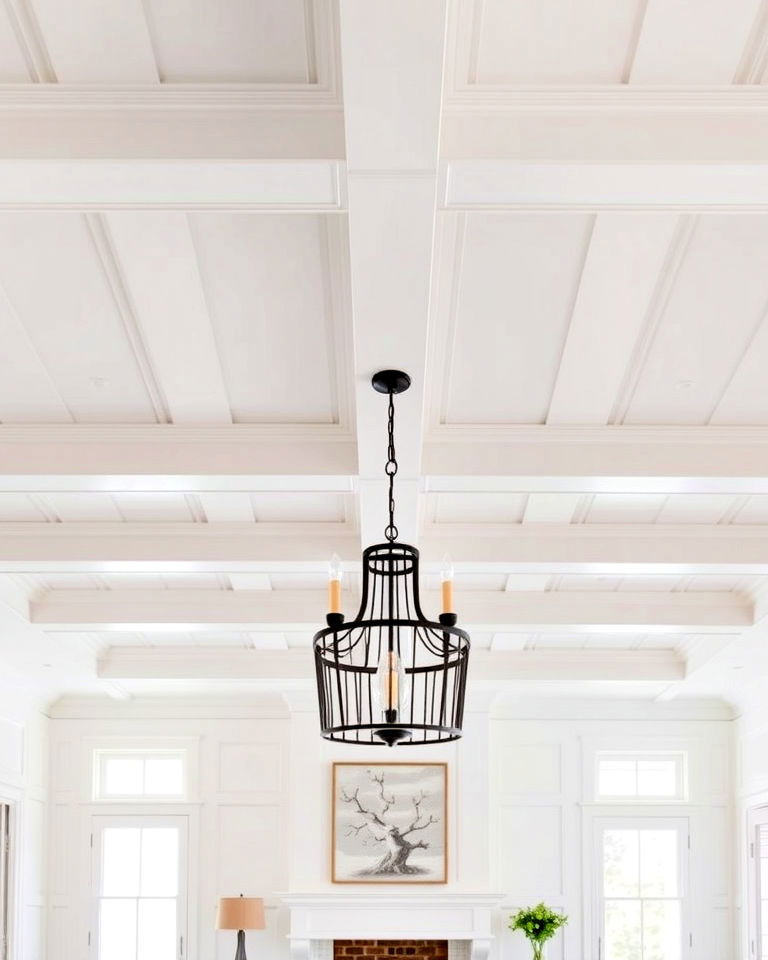 sophisticated paneled ceiling - 25 Hamptons Style House Interior Ideas
