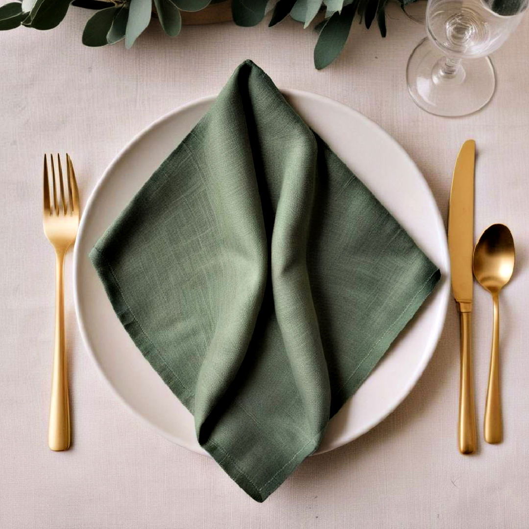 sophisticated sage green linen napkin - 30 Sage Green Wedding Ideas