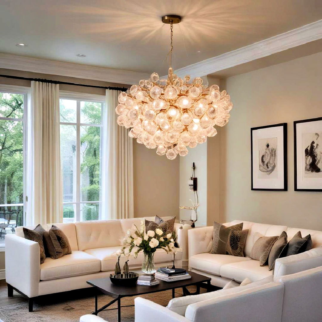 sophisticated sculptural lighting - 40 living room decor ideas