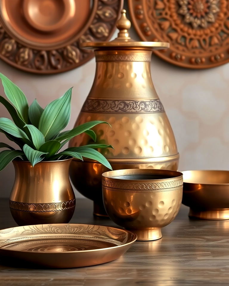 sophisticated statement brass accessories - 20 Arabic Interior Design Ideas