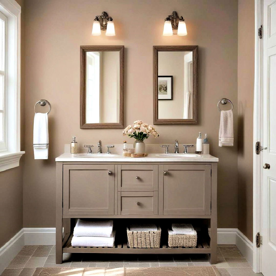 sophisticated warm taupe bathroom paint - 40 Bathroom Paint Ideas