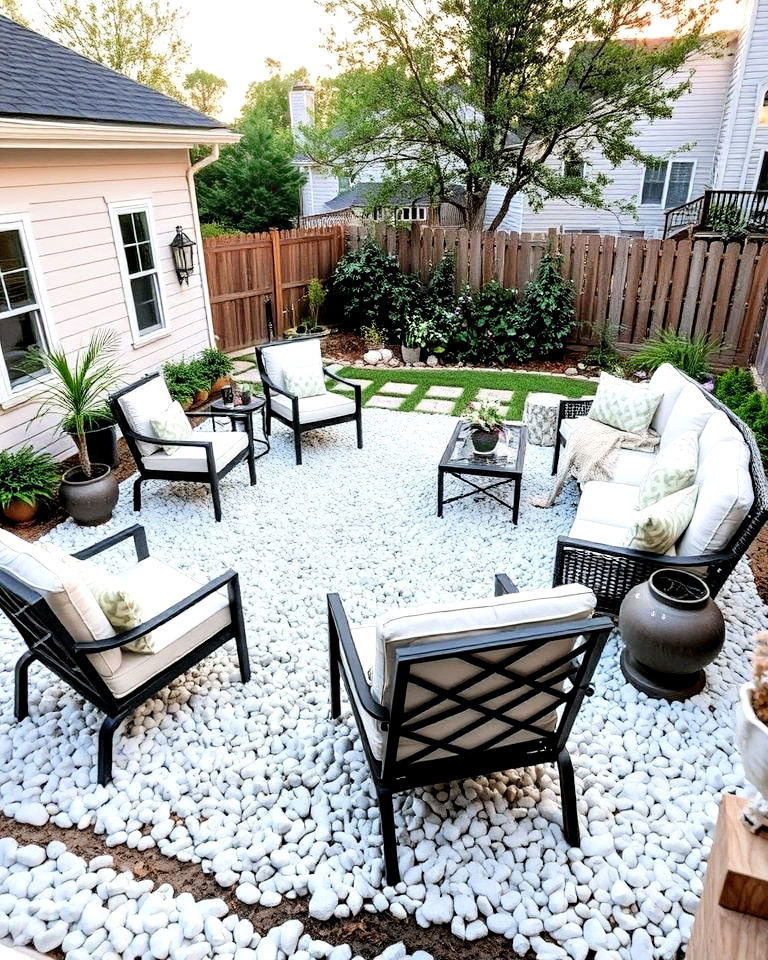 sophisticated white rock patio - 25 White Rock Landscaping Ideas