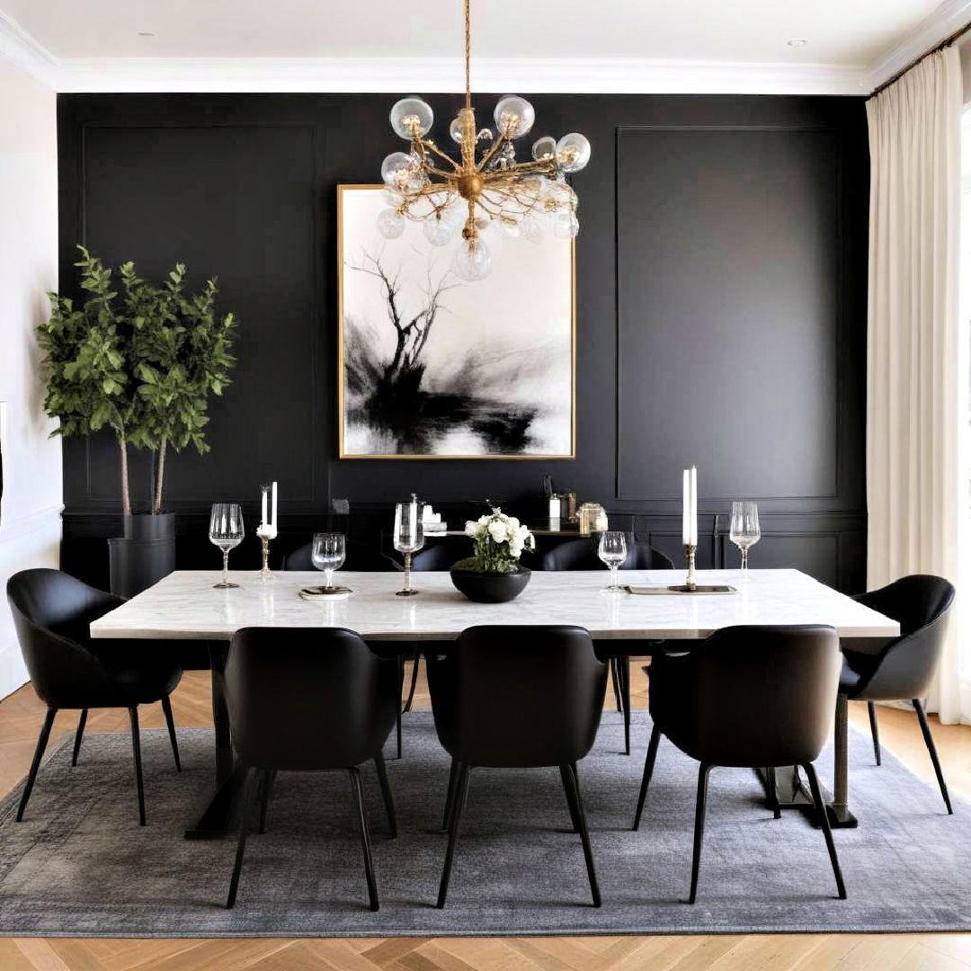 sophistication black dining room chairs - 30 Black Dining Room Ideas