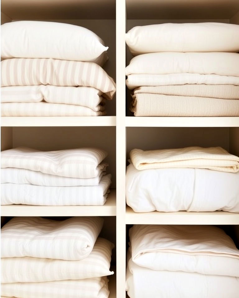 sort by fabric type for closet organization - 30 Linen Closet Organization Ideas