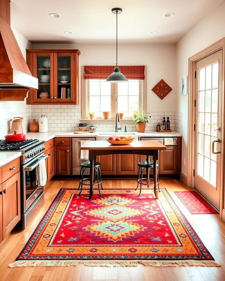 southwestern inspired rug for kitchen - 25 Southwestern Kitchen Ideas