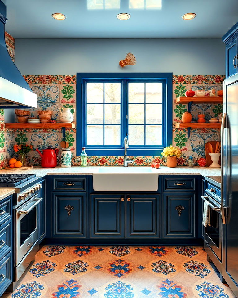 southwestern kitchen with talavera tile accents - 25 Southwestern Kitchen Ideas